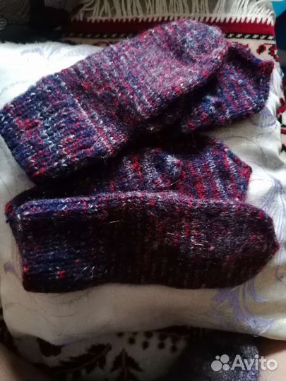 Носки шерстяные вязаные