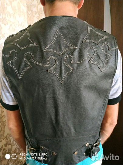 Муж. жилетка зам кожа