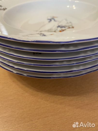 Тарелки Гуси Thun Bohemia, новые, Суповые. 6 шт