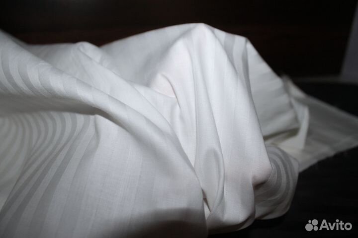 Ткань страйп-сатин (отельный)