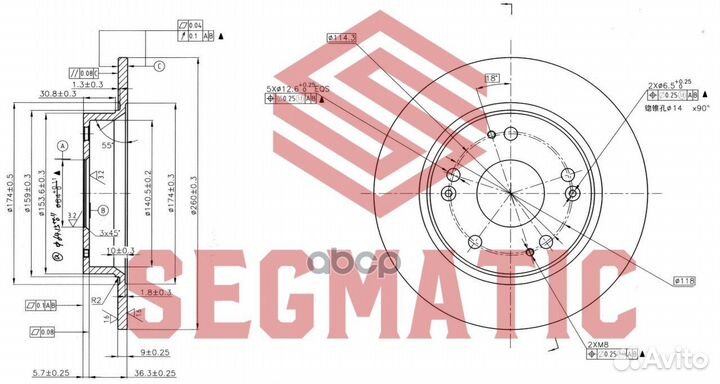 Диск торз. задн honda Civic VII 01-05, viii 06