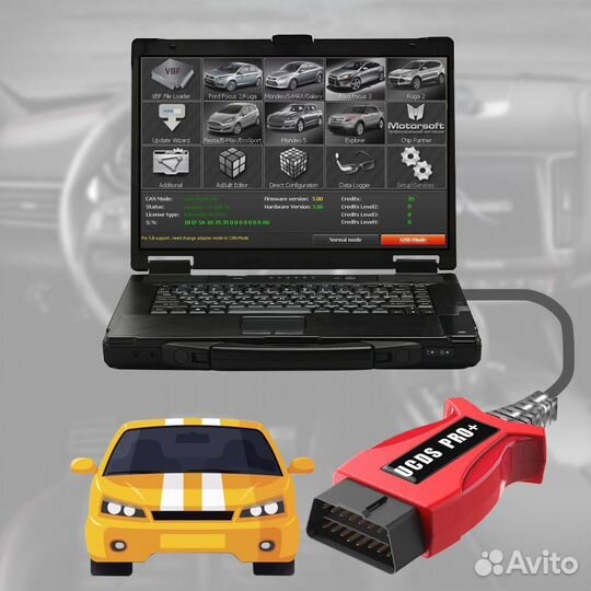 Диагностический сканер ucds PRO+ OBD2 focom ford
