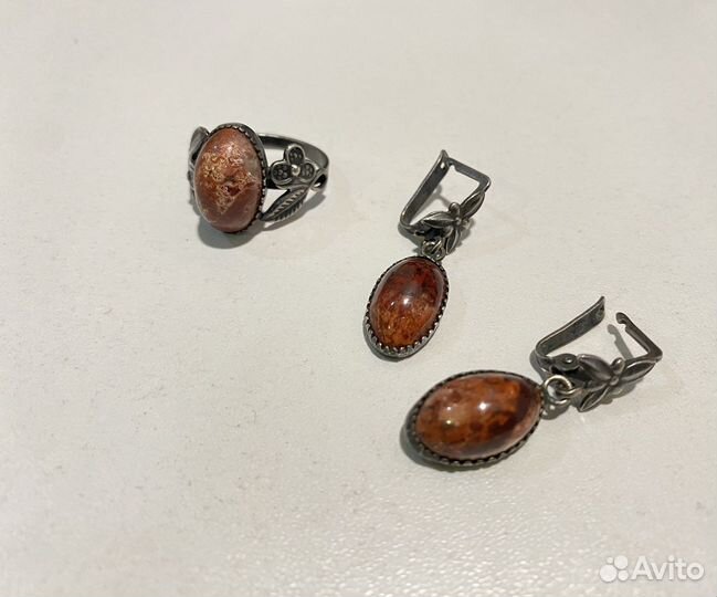 Серьги кольцо СССР с камнями, винтаж