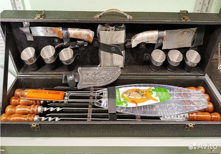 Шампура в кейсе чемодане Шашлычный набор подарочн