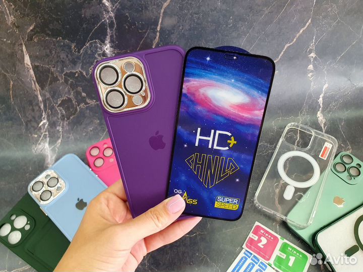 Чехол и стекло на айфон xr в корпусе 13/14 pro