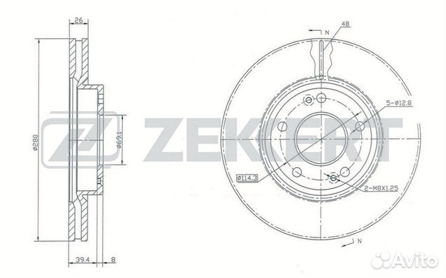 Диск тормозной Zekkert BS-5119