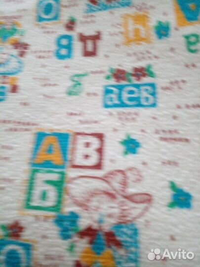 Отрезы ткани из СССР махровая с детским ресунком