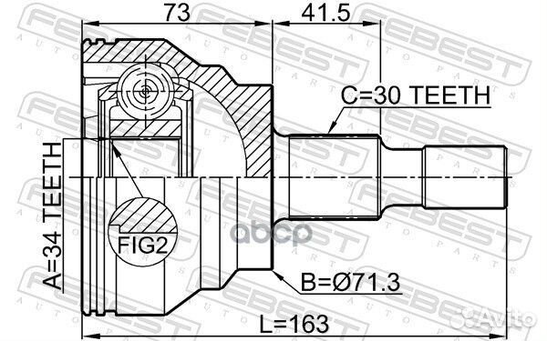 Шрус наружный 34x71.3x30 mercedes benz ML-class