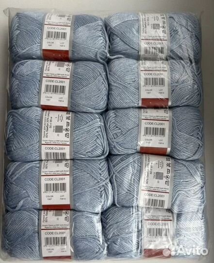 Пряжа Турция шерсть бамбук 10 шт