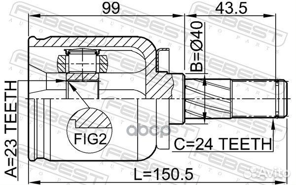 ШРУС внутренний к-кт Nissan Primera P12 01-07