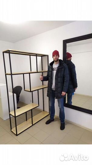 Стеллаж лофт, полки, перегородка, ширма, на заказ