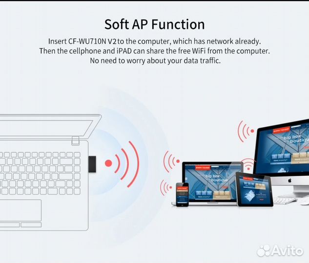 WiFi адаптер Comfast CF-WU710N V2 Black