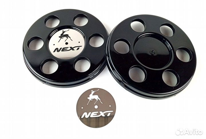 Колпаки на газель черные с нержавеющей вставкой