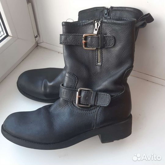 Байкерские ботинки 37 кожа