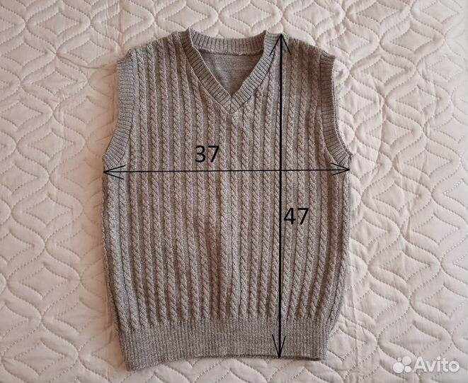 Жилет школьный серый 7-9 лет