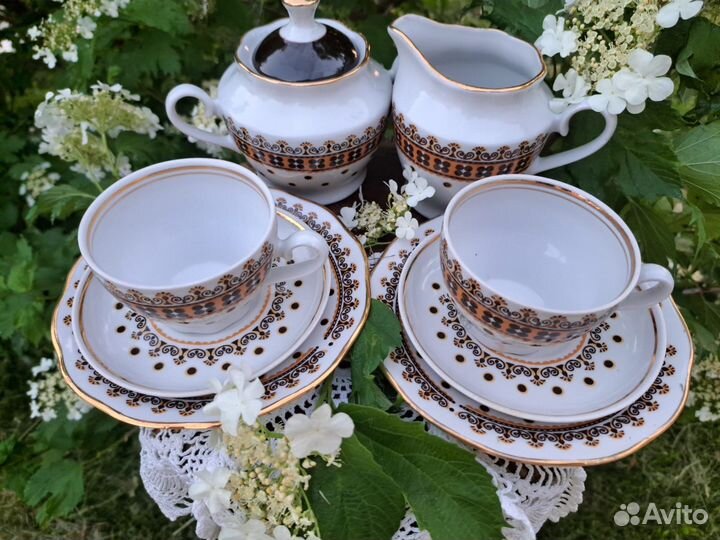 Рижские кофейные трио/сливочник/сахарница