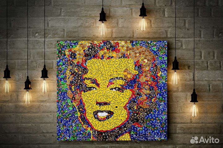 Картина Панно из пивных крышек 