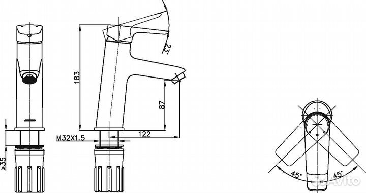 Смеситель для раковины stworki Нордборг 32316-473