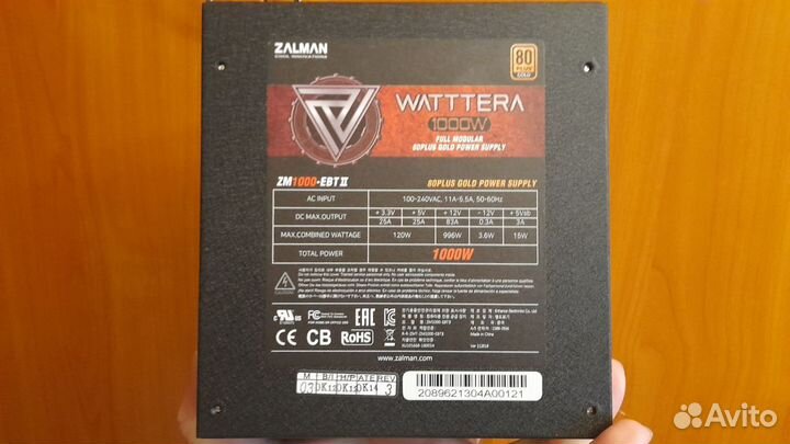 Блок питания zalman Watttera 1000W ZM1000-ebtii