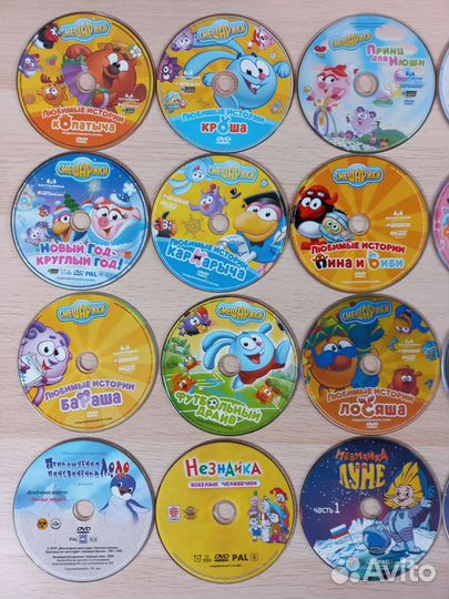 Видеодиски для детей смешарики и другие 26шт