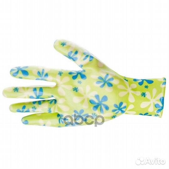 Перчатки садовые из полиэстера с нитрильным обл