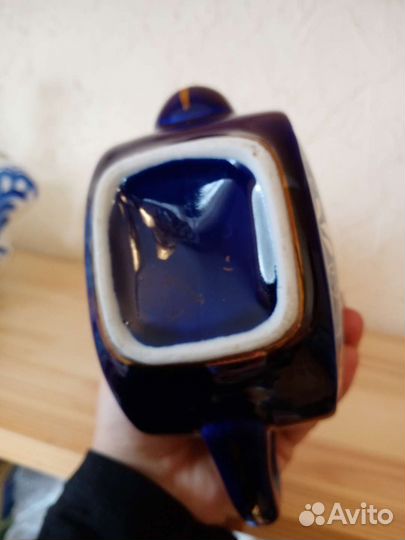 Заварочный чайник кобальтовый. Гжель