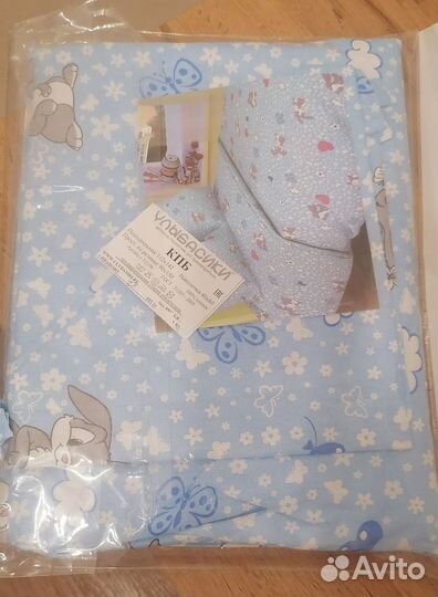 Детское постельное белье новое голубое и розовое