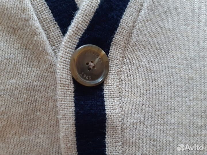 Tommy Hilfiger джемпер, кардиган хлопок бежевый
