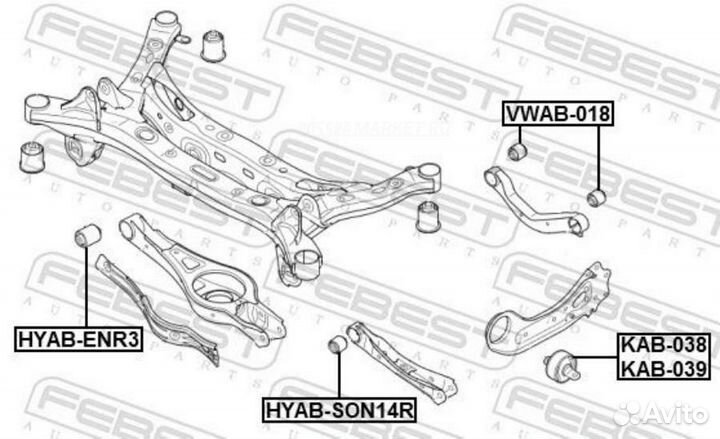 Febest hyab-SON14R Сайлентблок задней тяги
