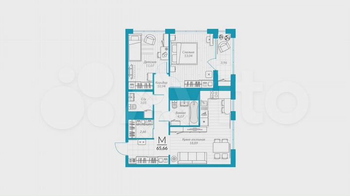 1-к. квартира, 40,5 м², 18/25 эт.