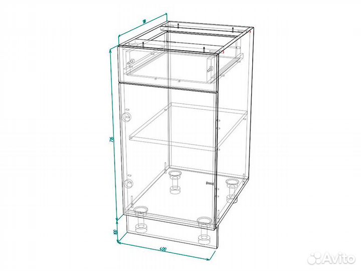 Кухня Бруклин тумба шн1Я 400 бел фасад шн1Я 400 б