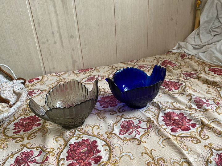 Вазочки стекло СССР 2шт в наличии