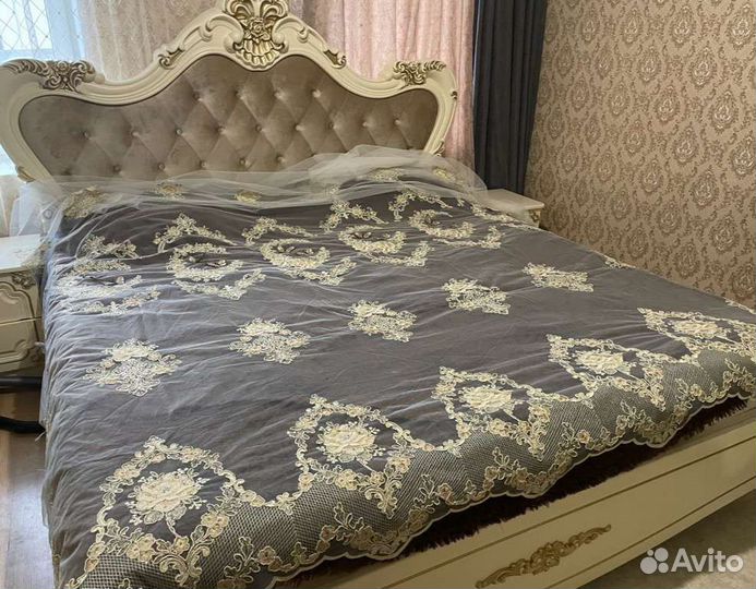 Тюль итальянская с 3D бабочками и вышивкой