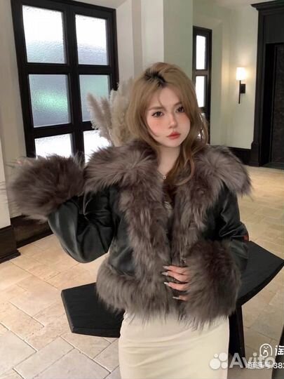 Куртка кожаная y2k Faur Fax