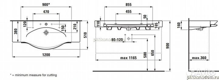 Laufen Palace 8.1270.4.000.104.1 раковина 120 с пол-це держателем