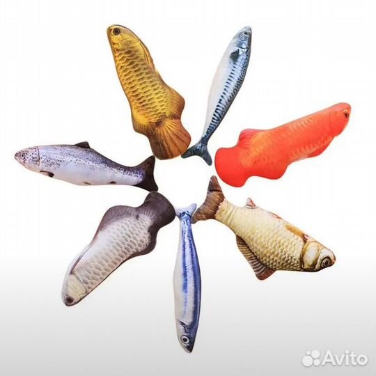 Мягкая игрушка для кошек - рыба с кошачьей мятой