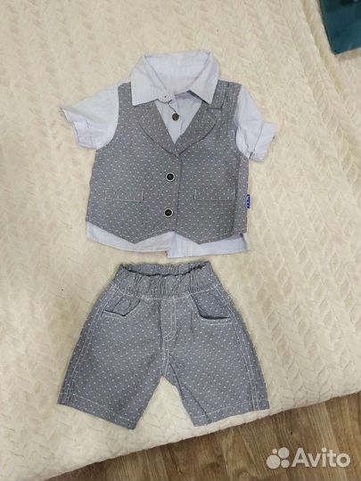 Костюм Шорты и Рубашка на мальчика 6-12 мес
