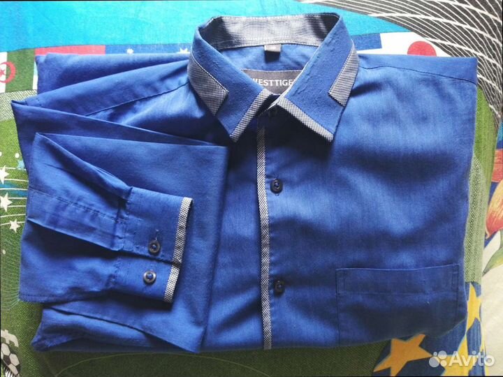 Рубашка для мальчика синяя
