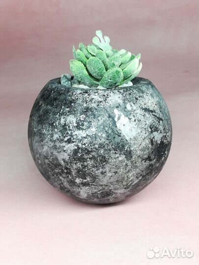 Кашпо шар из гипса