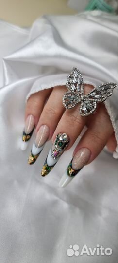 Маникюр. Наращивание ногтей. Выкладной френч