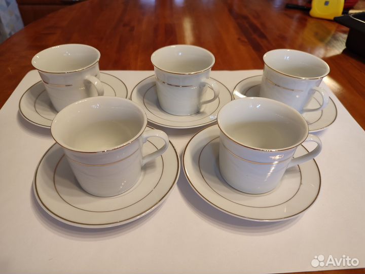 Кофейный сервиз фарфор 5 пар