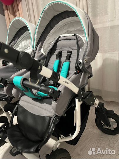 Коляска для двойни 2 в 1 Indigo Carlotte Sity DUO