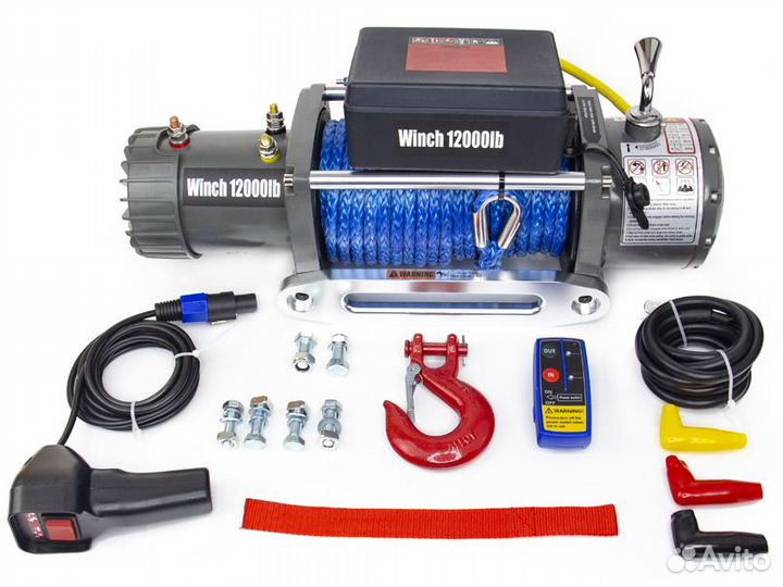 Лебедка Electric Winch 12000 синтетический трос
