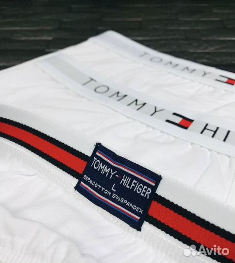 Трусы мужские tommy hilfiger белые хлопок арт.969