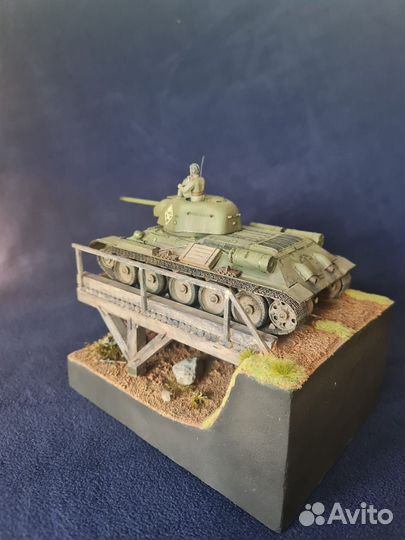 Диорама с танком Т- 34 в масштабе 1:35