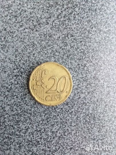 Монета 20 евро центов 2002