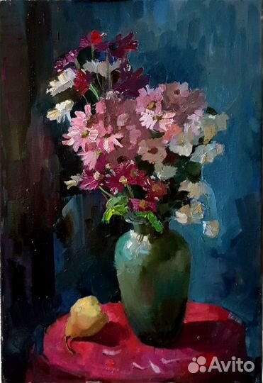 Картина. Натюрморт с хризантемами, 2017год