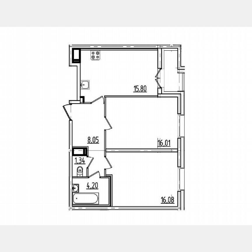 2-к. квартира, 61,5 м², 10/19 эт.