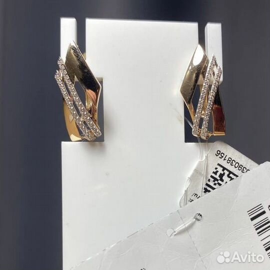 Золотые серьги новые
