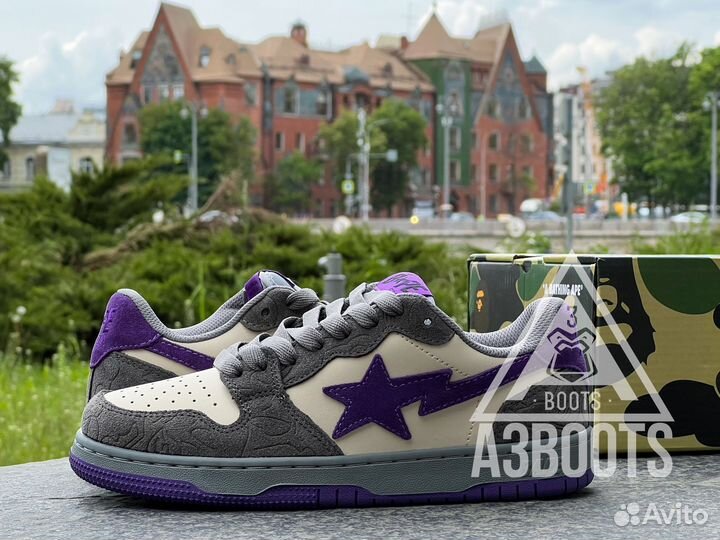 Кеды Bape Sta SK8 Mist Grey Royal Purple